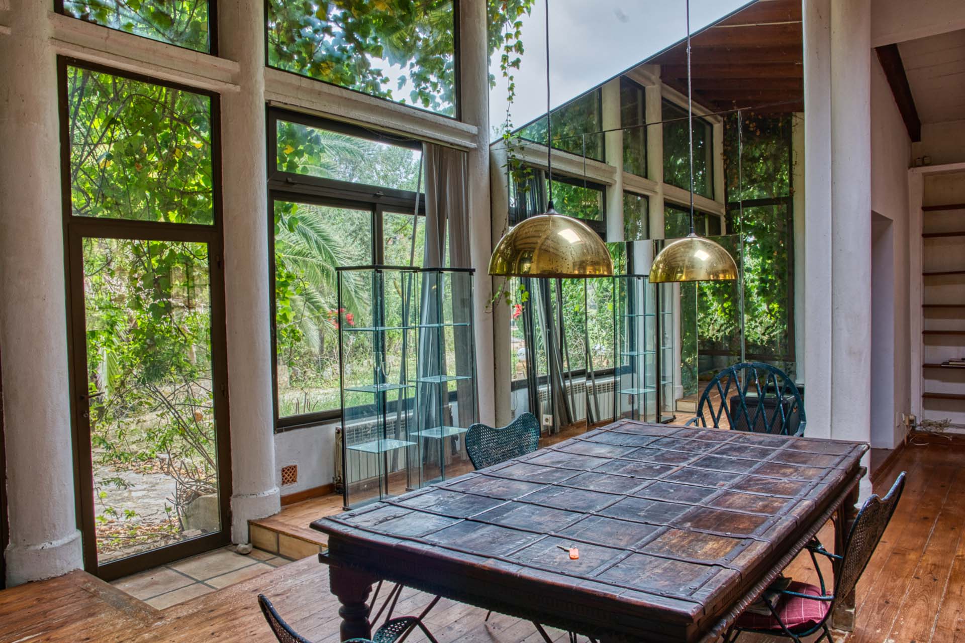 Dining area with large windows