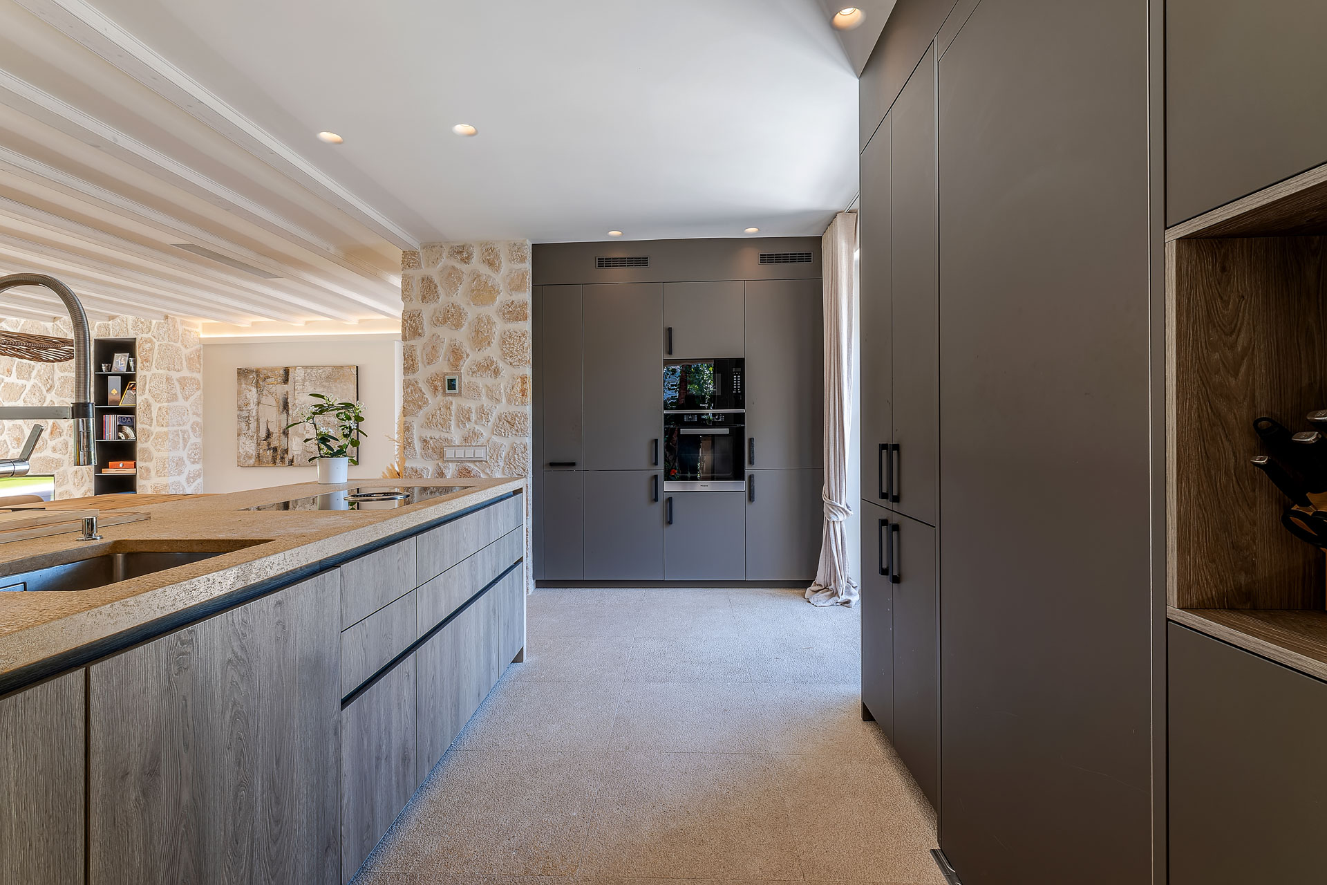 Open fitted kitchen