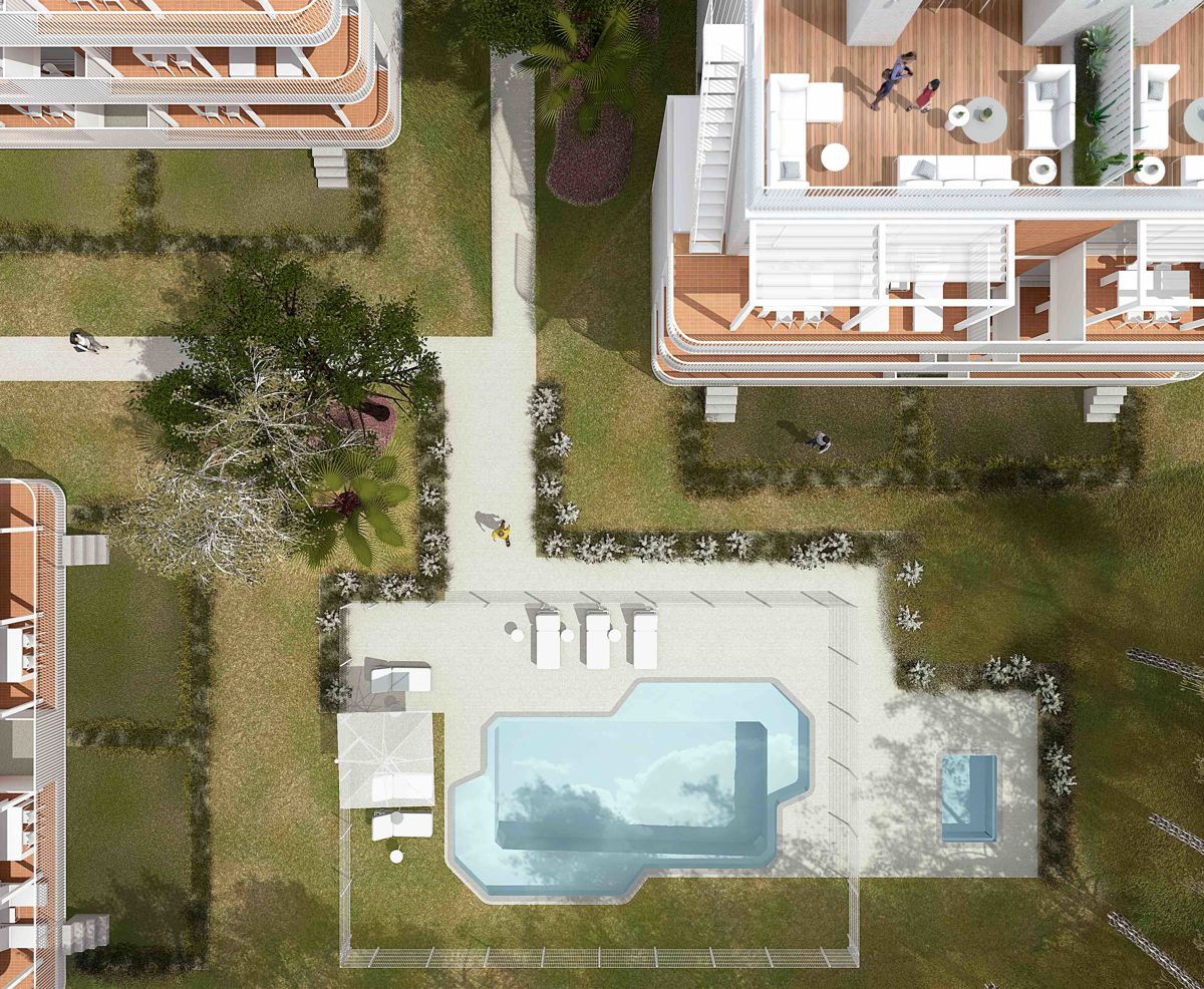 Urbanización con piscina